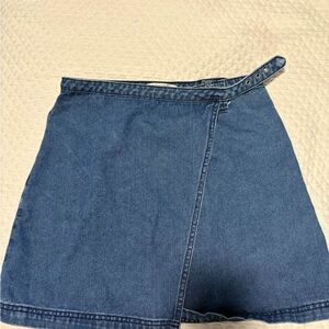 Blue Denim Wrap Skirt